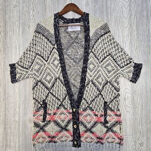 Carol Anderson By Invitation Knit Cardigan Sweater Womens Medium Multicolor Knit